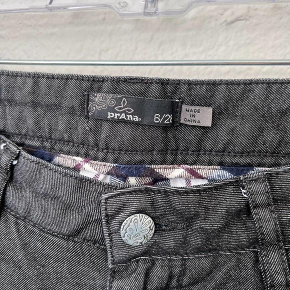[Prana] Dark Wash Denim Mid Rise Flannel Lined Straight Leg Boyfriend Jeans Sz 6 - Picture 10 of 12